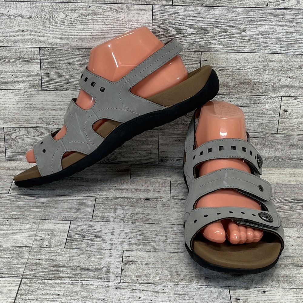 Rockport Ridge 3 Band Sling Taupe Strappy Slingback Sandals CCH23TP Women Sz 10M